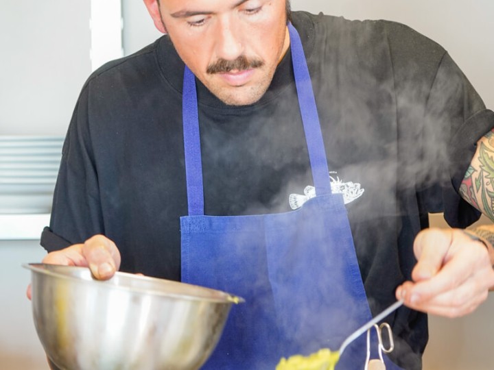 Chef Enrico Marmo in cucinna